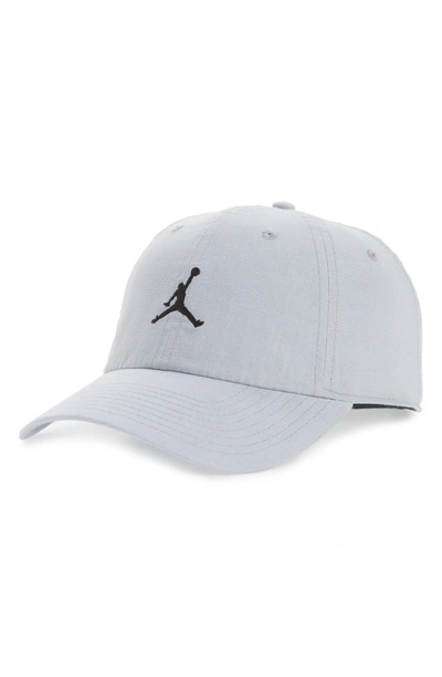 Shop Nike Jordan H86 Jumpman Washed Baseball Cap - Black In Wolf Grey/ Black