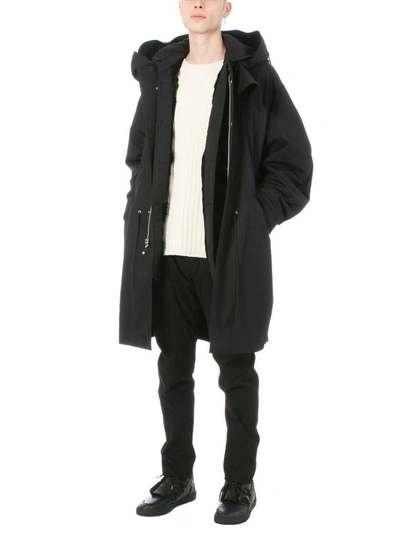 Shop Helmut Lang Black Cotton Parka