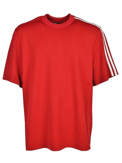 Shop Y-3 Adidas  Line Detail T-shirt In Red