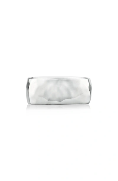 Shop Monica Vinader Alta Hammered Ring In Silver