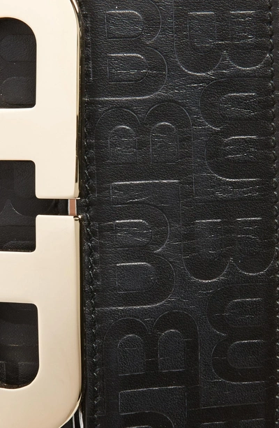 Shop Bally Stamped Logo Leather Belt In Black