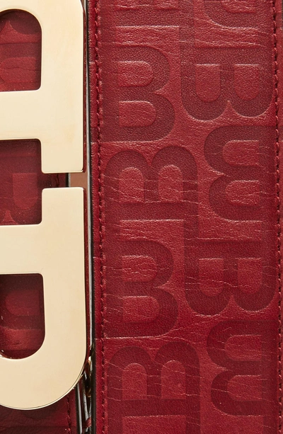 Shop Bally Stamped Logo Leather Belt In Dark Red