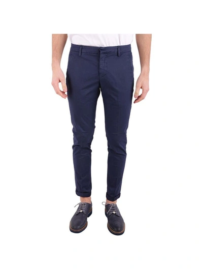 Shop Dondup Gaubert Cotton Blend Trousers In Blue