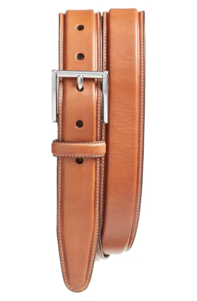 Shop Cole Haan Pressed Edge Leather Belt In Woodbury