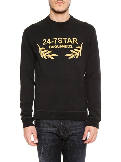 Shop Dsquared2 Embroidered Sweatshirt In Nero