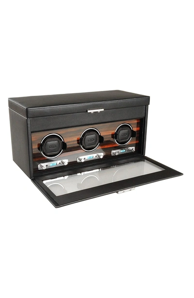 Wolf Roadster Triple Watch Winder & Case In Black
