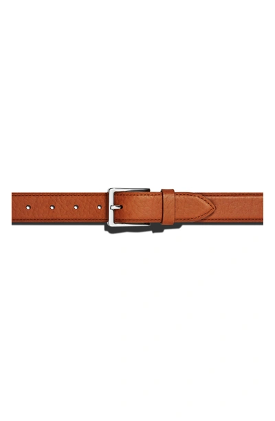 Shop Shinola Bombay Tab Leather Belt In Bourbon