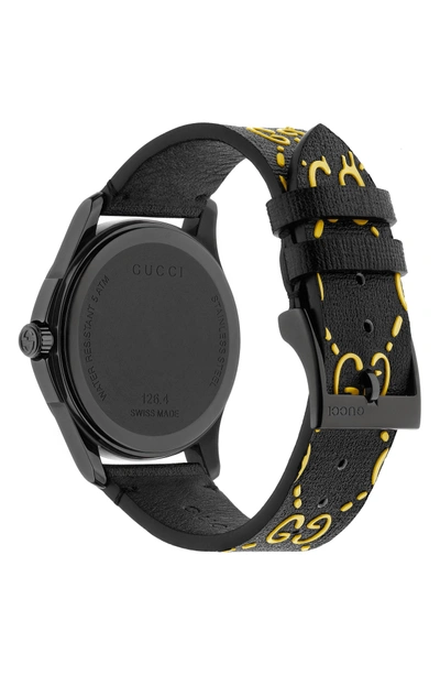 Shop Gucci Gg Rubber Strap Watch, 38mm In Black