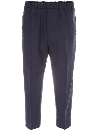 Shop Jil Sander Priamo Trousers In Dark Blueblu