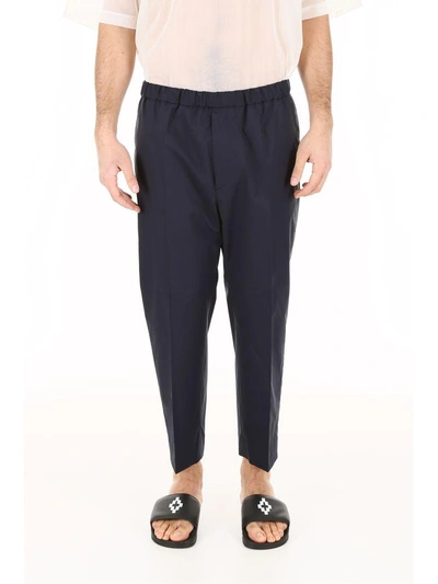 Shop Jil Sander Priamo Trousers In Dark Blueblu