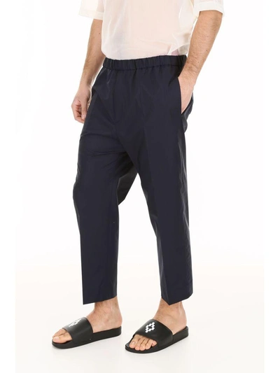Shop Jil Sander Priamo Trousers In Dark Blueblu