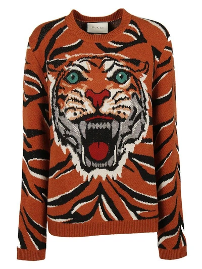 Shop Gucci Tiger Intarsia Sweater