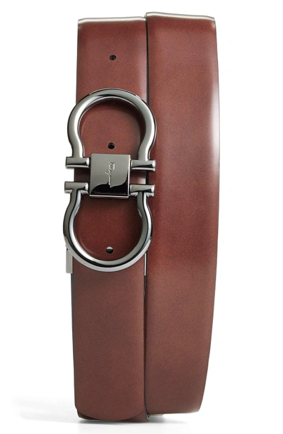 Shop Ferragamo Reversible Belt In Black/brown