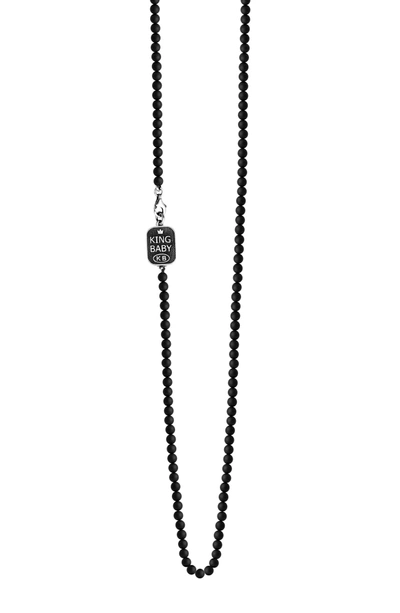 Shop King Baby Onyx Bead Necklace In Black