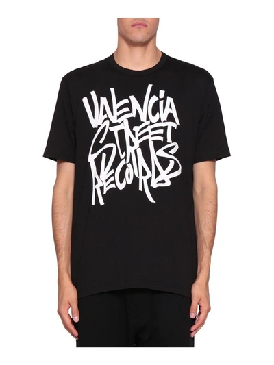 Shop Junya Watanabe Graphic Cotton T-shirt In Nero