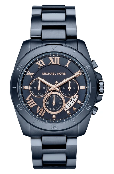 Shop Michael Kors Brecken Chronograph Bracelet Watch, 44mm In Blue