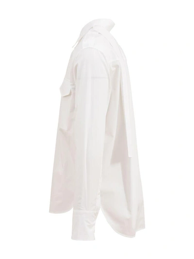 Shop Valentino Popeline Cotton Shirt In White