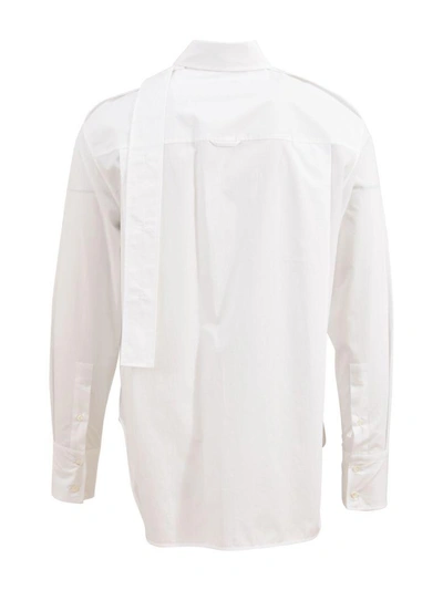 Shop Valentino Popeline Cotton Shirt In White