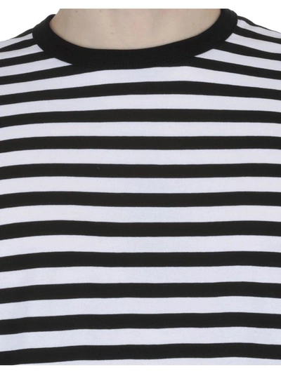Shop Golden Goose Cotton T-shirt In Black-white Stripes