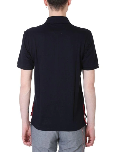 Shop Thom Browne Blue Cotton Polo