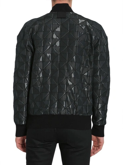 Shop Tom Rebl Bomber Jacket With Intarsia In Nero