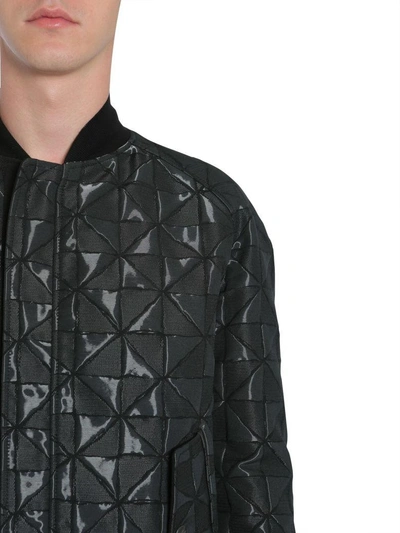Shop Tom Rebl Bomber Jacket With Intarsia In Nero