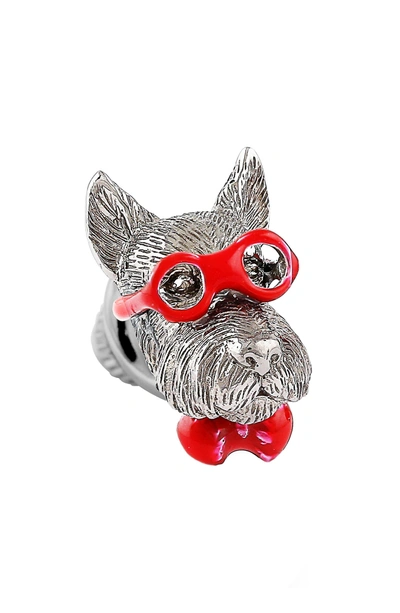 Shop Tateossian Scottish Terrier Pin In Red