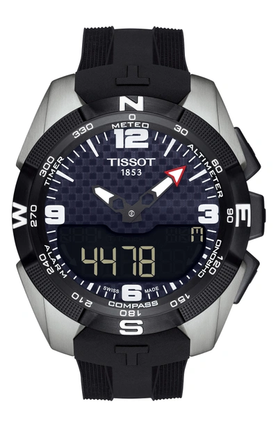Shop Tissot T-touch Expert Solar Multifunction Smartwatch, 45mm In Black/ Silver