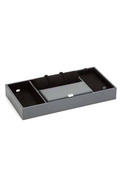 Shop Wolf Howard Valet Jewelry Tray With Tie Roll - Grey