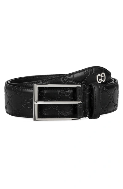 Shop Gucci Leather Belt In Black