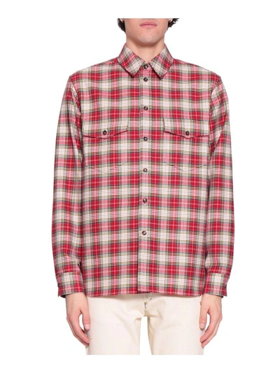 Shop Gucci Wool Embroidered Shirt In Rosso