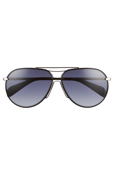 Shop Rag & Bone 61mm Aviator Gradient Sunglasses In Ruthenium/ Matte Black