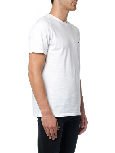Shop Dior T-shirt In White Cotton With Black Bee Embroidery
