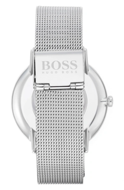 Shop Hugo Boss Horizon Mesh Strap Watch, 40mm In Navy/ Stainless Steel
