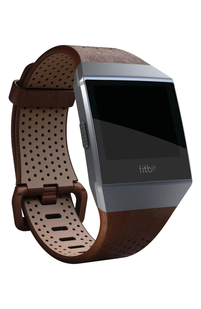 Shop Fitbit Ionic Accessory Band In Cognac