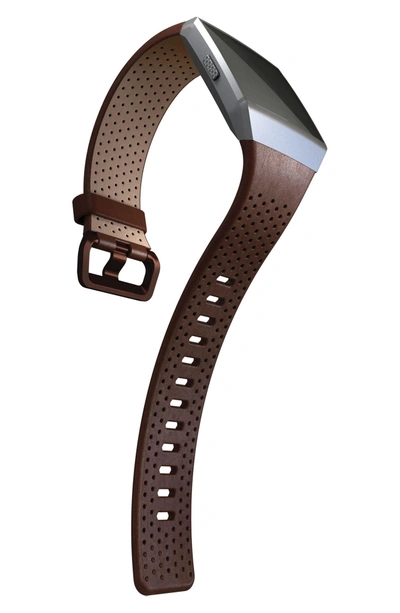 Shop Fitbit Ionic Accessory Band In Cognac