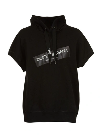 Shop Dolce & Gabbana Graphic Logo Hoodie In Nero