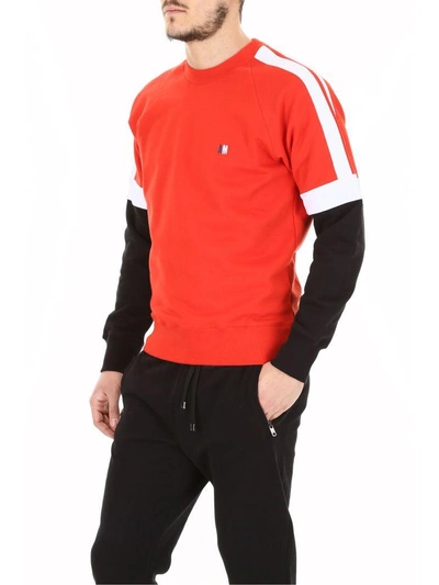 Shop Ami Alexandre Mattiussi Color Block Sweatshirt In Red