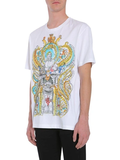 Shop Versace Round Collar T-shirt In Bianco