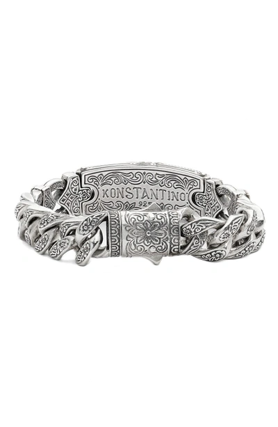 Shop Konstantino Myrmidones Fleur De Lis Bracelet In Sterling Silver/ Bronze