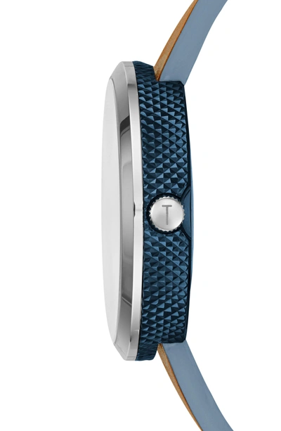 Shop Ted Baker Josh Leather Strap Watch, 42mm In Blue/ Brown