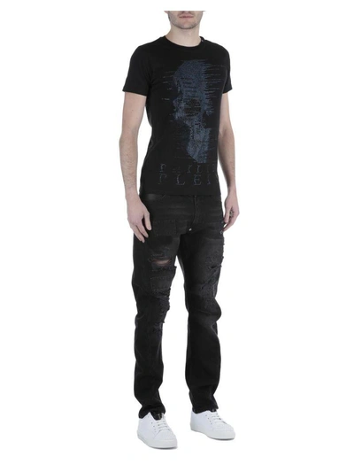 Shop Philipp Plein Cotton T-shirt In Black-blue