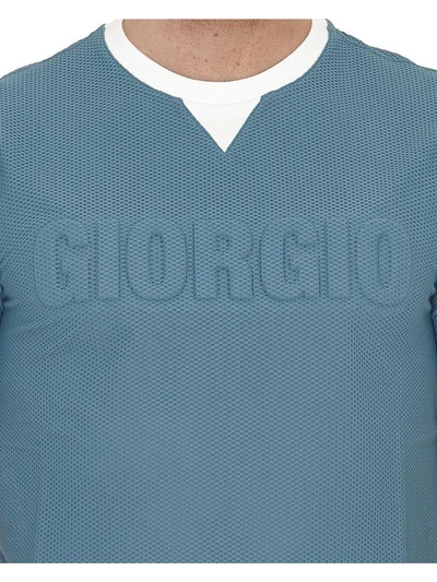 Shop Giorgio Armani Tshirt In Cerulean