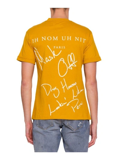 Shop Ih Nom Uh Nit Printed Face Cotton T-shirt In Giallo