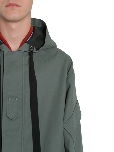 Shop Lanvin Coated Cotton Parka In Verde