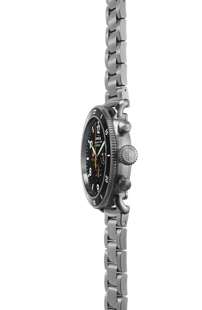 Shop Shinola 'the Black Blizzard' Chronograph Interchangeable Strap Watch, 48mm (limited Edition) In Silver/ Black