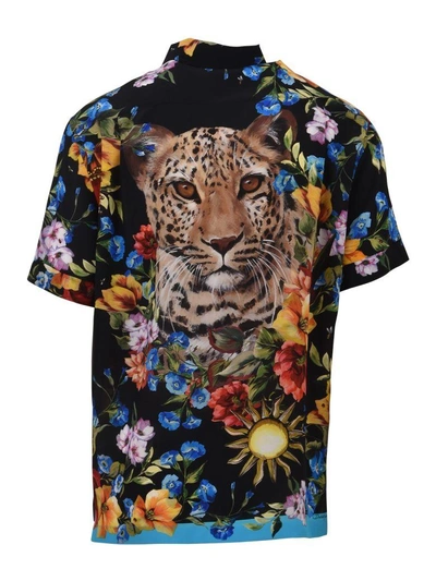 Shop Dolce & Gabbana Silk Print Shirt In Multicolor