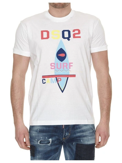 Shop Dsquared2 Surf Print T-shirt In White