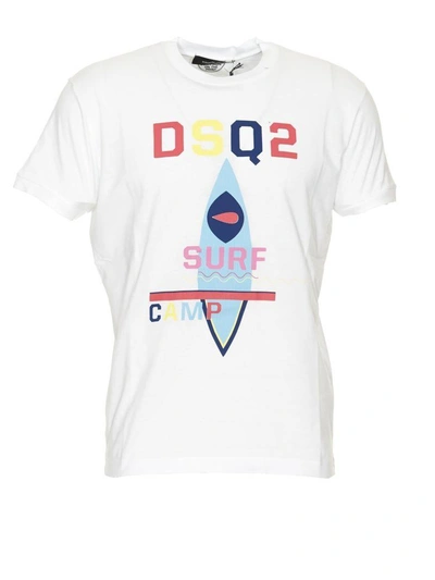 Shop Dsquared2 Surf Print T-shirt In White