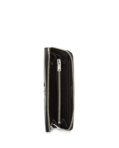 Saint Laurent Women's Monogram Matelasse Leather Zip-around Wallet In Black